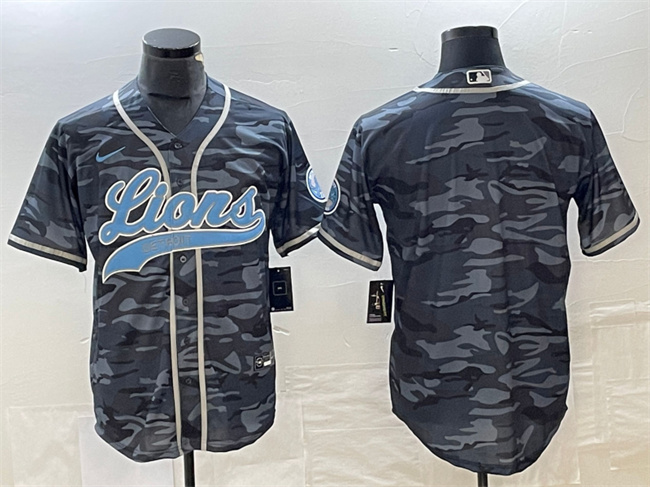Detroit Lions Blank Gray Camo Cool Base Stitched Jersey