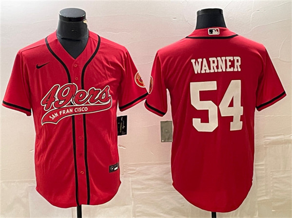 San Francisco 49ers #54 Fred Warner Red Cool Base Stitched Jersey