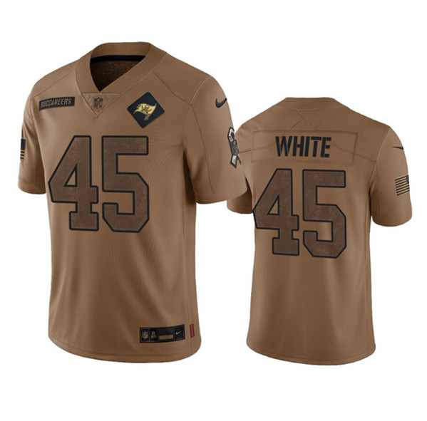Tampa Bay Buccaneers #45 Devin White 2023 Brown Salute To Service Limited Stitched Jersey