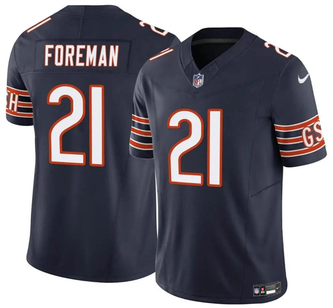 Chicago Bears #21 D'Onta Foreman Navy 2023 F.U.S.E. Vapor Stitched Jersey