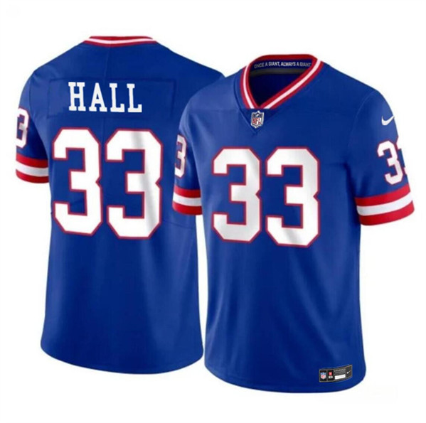 New York Giants #33 Hassan Hall Royal 2023 F.U.S.E. Throwback Limited Stitched Jersey