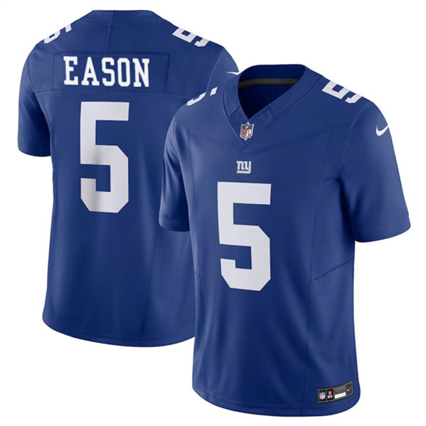 New York Giants #5 Jacob Eason Blue 2023 F.U.S.E. Vapor Untouchable Limited Stitched Jersey