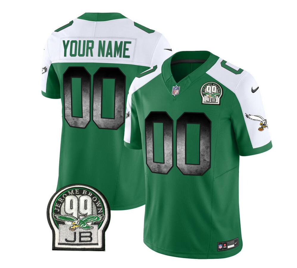 Philadelphia Eagles Custom Green White 2023 F.U.S.E. Throwback Vapor Untouchable Limited Stitched Jersey