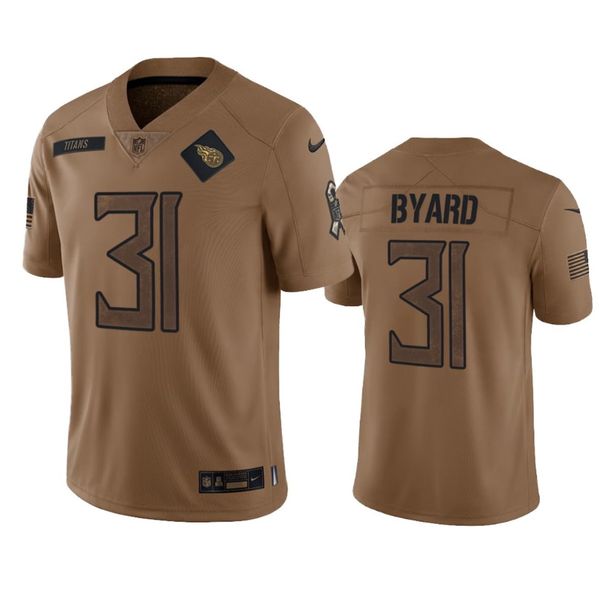 Tennessee Titans #31 Kevin Byard 2023 Brown Salute To Service Stitched Jersey