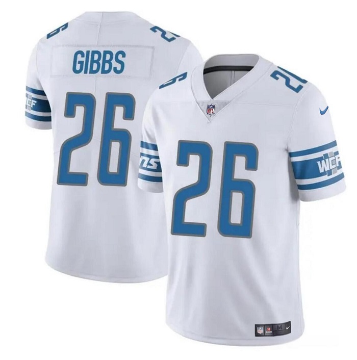 Detroit Lions #26 Jahmyr Gibbs White Vapor Untouchable Limited Stitched Jersey
