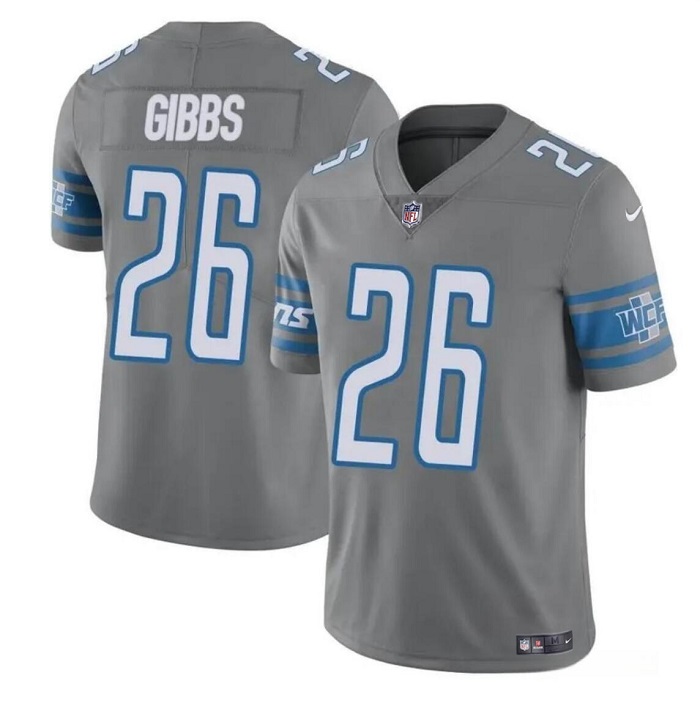 Detroit Lions #26 Jahmyr Gibbs Gray Vapor Untouchable Limited Stitched Jersey