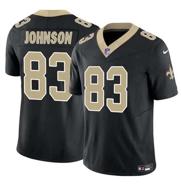 New Orleans Saints #83 Juwan Johnson Black 2023 F.U.S.E. Vapor Untouchable Limited Stitched Jersey