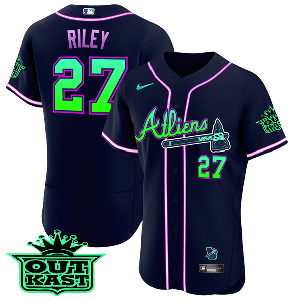 Atlanta Braves #27 Austin Riley Galaxy Flex Base Stitched Jersey