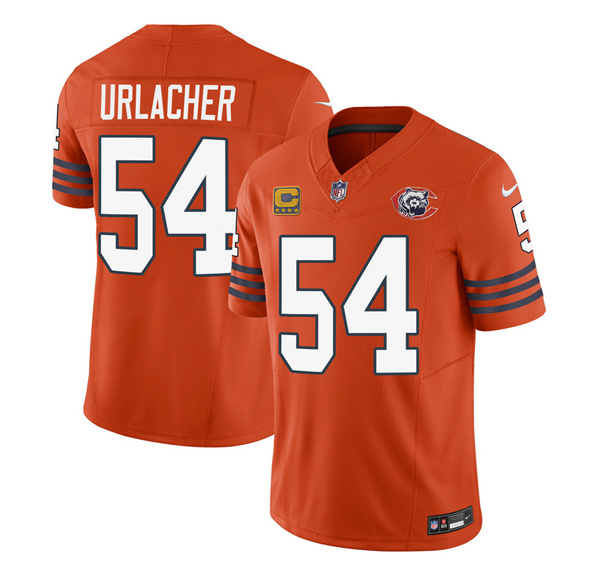 Chicago Bears #54 Brian Urlacher Orange 2023 F.U.S.E. With 4-Star C PatchThrowback Limited Stitched Game Jersey