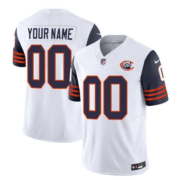 Chicago Bears Custom 2023 F.U.S.E. White Navy Throwback Limited Stitched Jersey
