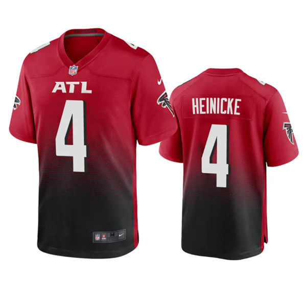 Atlanta Falcons #4 Taylor Heinicke Red Black Stitched Game Jersey