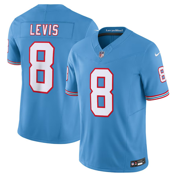 Tennessee Titans #8 Will Levis Light Blue 2023 F.U.S.E. Vapor Limited Throwback Stitched Jersey