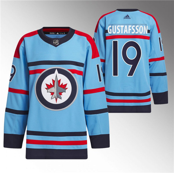 Winnipeg Jets #19 David Gustafsson Light Blue Anniversary Primegreen Stitched Jersey