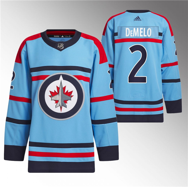 Winnipeg Jets #2 Dylan DeMelo Light Blue Anniversary Primegreen Stitched Jersey