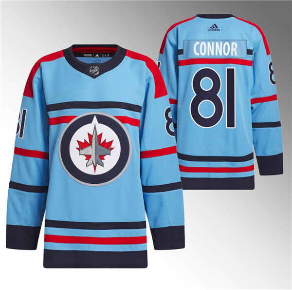 Winnipeg Jets #81 Kyle Connor Light Blue Anniversary Primegreen Stitched Jersey