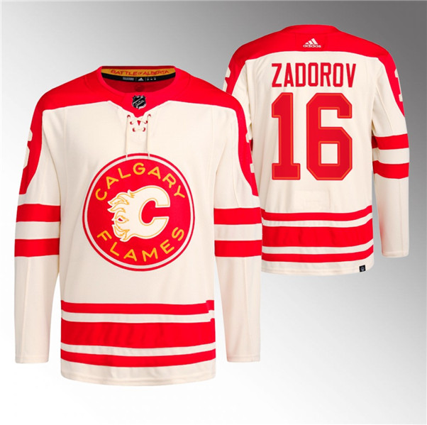 Calgary Flames #16 Nikita Zadorov 2023 Cream Classic Primegreen Stitched Jersey