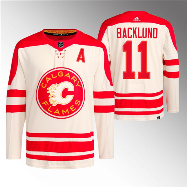 Calgary Flames #11 Mikael Backlund 2023 Cream Classic Primegreen Stitched Jersey