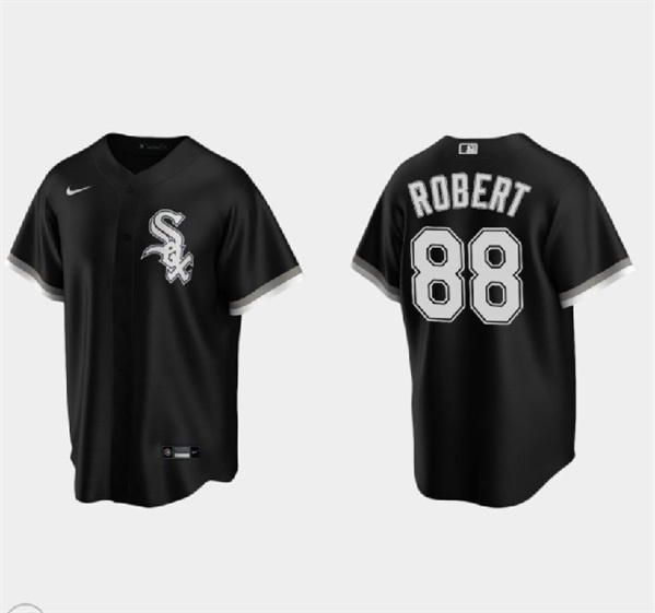 Chicago White Sox #88 Luis Robert Black Cool Base Stitched Jersey