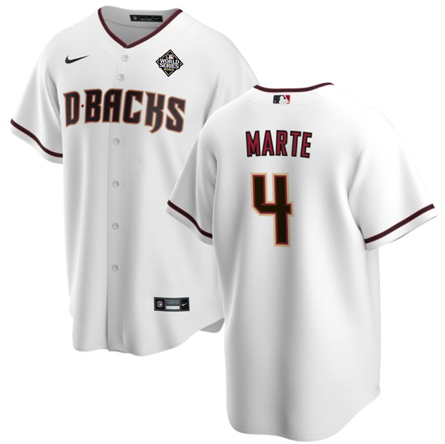 Arizona Diamondbacks #4 Ketel Marte White 2023 World Series Cool Base Stitched Jersey