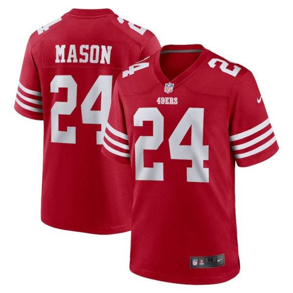 San Francisco 49ers #24 Jordan Mason Red Stitched Game Jersey