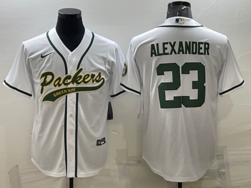 Green Bay Packers #23 Jaire Alexander White With Patch Cool Base Stitched Jersey