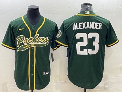 Green Bay Packers #23 Jaire Alexander Green With Patch Cool Base Stitched Jersey