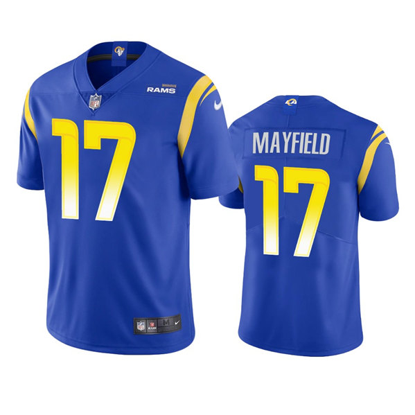 Los Angeles Rams #17 Baker Mayfield Royal Vapor Untouchable Limited Stitched Jersey