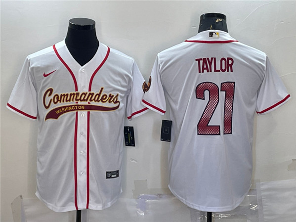 Washington Commanders #21 Sean Taylor White With Patch Cool Base Stitched Jersey