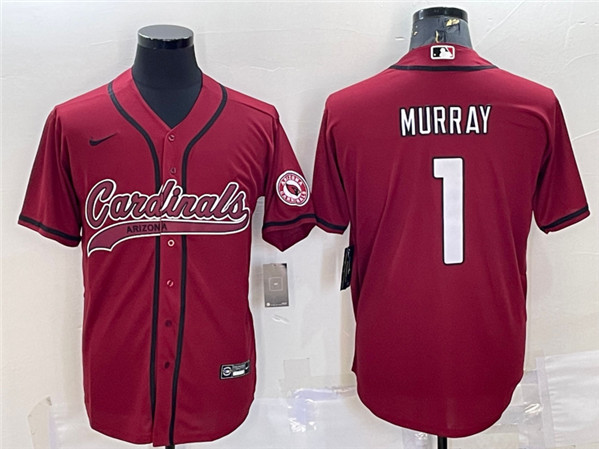 Arizona Cardinals #1 Kyler Murray Red With Patch Cool Base Stitched Jersey
