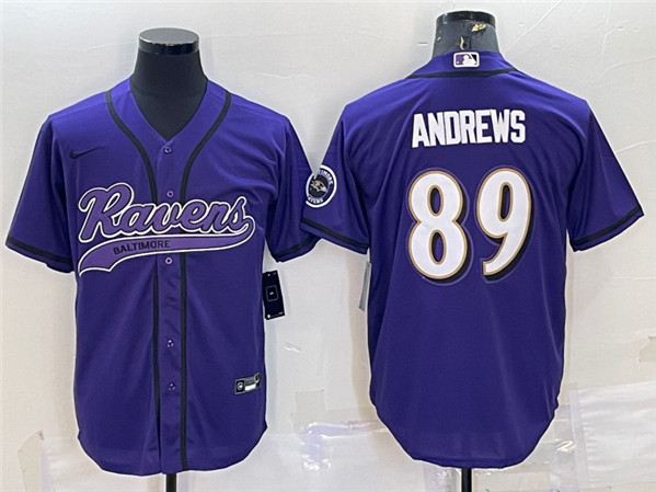 Baltimore Ravens #89 Mark Andrews Purple With Patch Cool Base Stitched Jersey