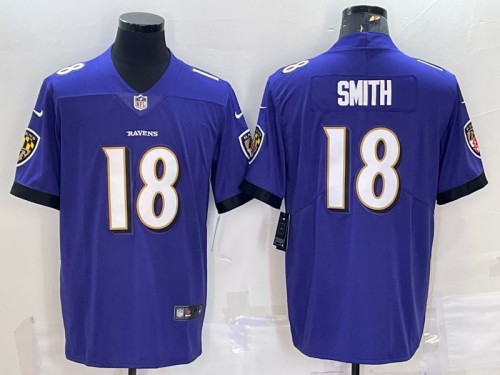 Baltimore Ravens #18 Roquan Smith Purple Vapor Untouchable Limited Stitched Jersey