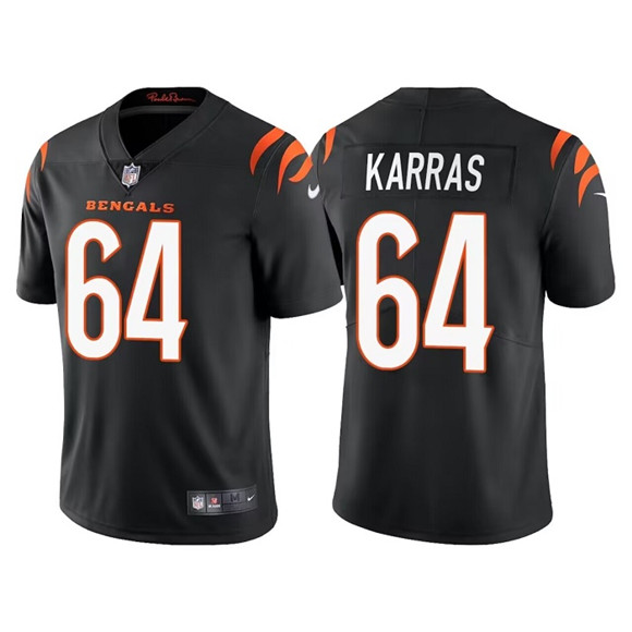 Cincinnati Bengals #64 Ted Karras Black Vapor Untouchable Limited Stitched Jersey