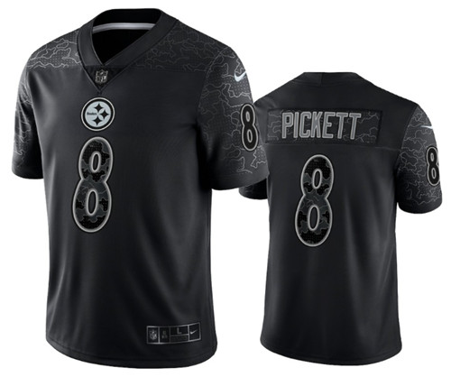 Pittsburgh Steelers #8 Kenny Pickett Black Reflective Limited Stitched Jersey