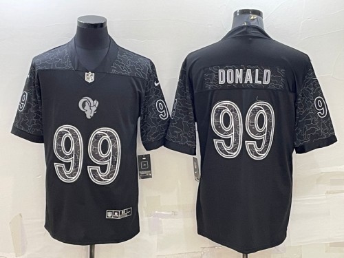 Los Angeles Rams #99 Aaron Donald Black Reflective Limited Stitched Jersey