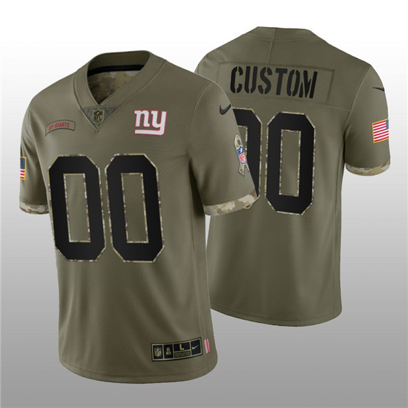 New York Giants Custom 2022 Olive Salute To Service Limited Stitched Jersey