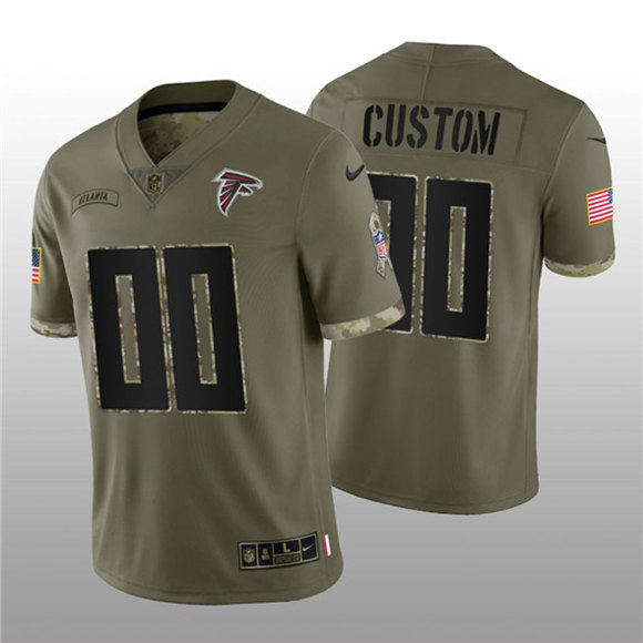 Atlanta Falcons Custom 2022 Olive Salute To Service Limited Stitched Jersey