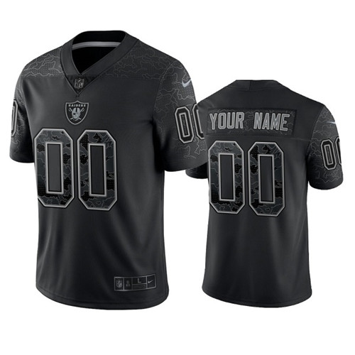 Las Vegas Raiders Custom Black Reflective Limited Stitched Jersey
