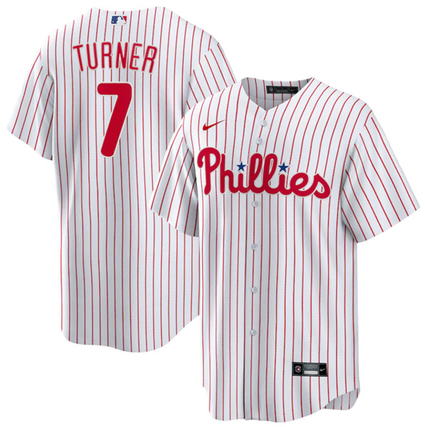 Philadelphia Phillies #7 Trea Turner White Cool Base Stitched Jersey