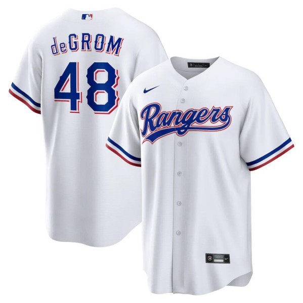 Texas Rangers #48 Jacob DeGrom White Cool Base Stitched Jersey