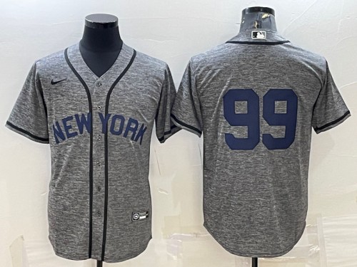 New York Yankees #99 Aaron Judgey Gray Cool Base Stitched Jersey