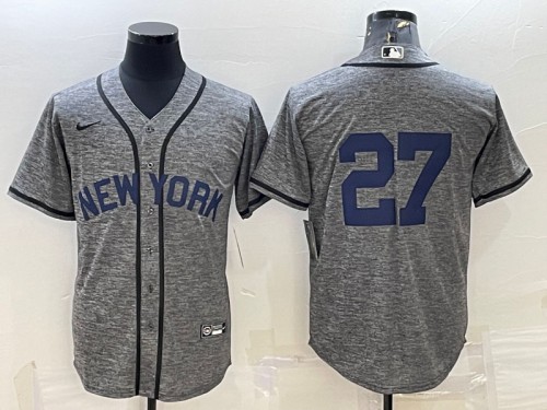 New York Yankees #27 Giancarlo Stanton Gray Cool Base Stitched Jersey