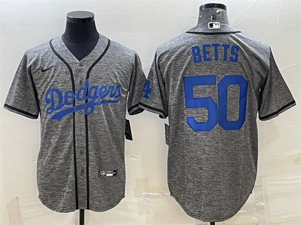 Los Angeles Dodgers #50 Mookie Betts Gray Cool Base Stitched Jersey