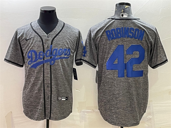 Los Angeles Dodgers #42 Jackie Robinson Gray Cool Base Stitched Jersey