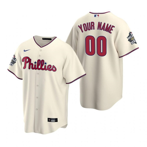 Philadelphia Phillies Custom Cream 2022 World Series Cool Base Stitched Jersey