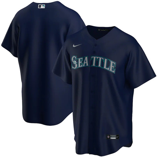 Seattle Mariners Custom Navy Cool Base Stitched Jersey