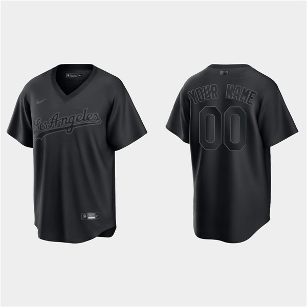 Los Angeles Dodgers Custom Black Pitch Black Fashion Replica Stitched Jersey