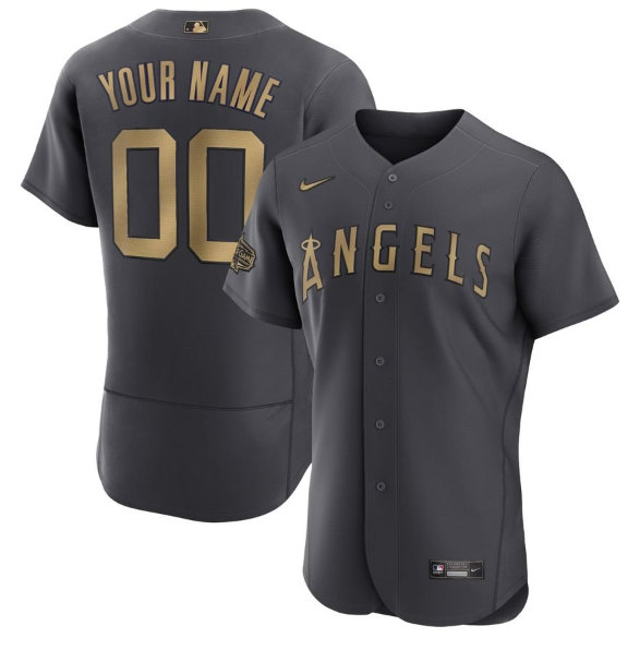Los Angeles Angels Custom Charcoal 2022 All-Star Flex Base Stitched Jersey