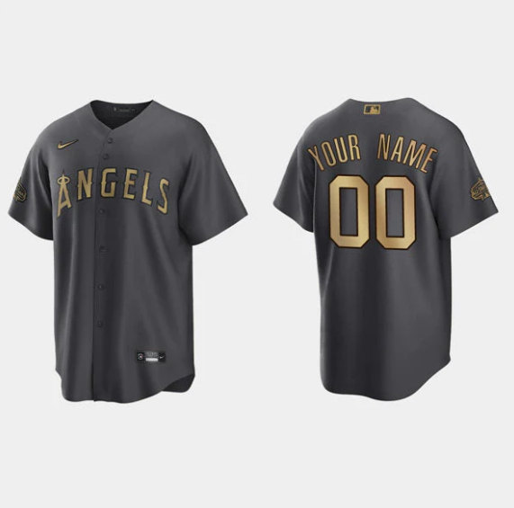 Los Angeles Angels Custom 2022 All-Star Charcoal Cool Base Stitched Jersey
