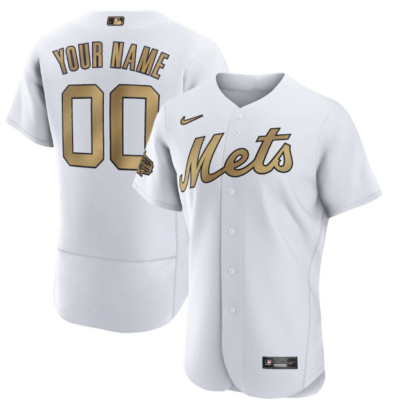 New York Mets Custom White 2022 All-Star Flex Base Stitched Jersey