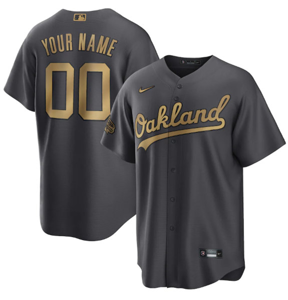 Oakland Athletics Custom Charcoal 2022 All-Star Cool Base Stitched Jersey
